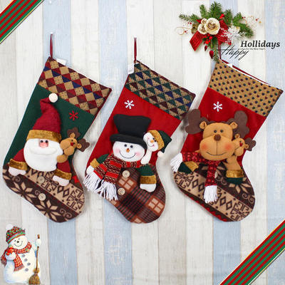 圣誕飾品】圣誕襪子圣誕老人糖果袋圣誕裝飾襪圣誕節用品圣誕裝飾品- 金聯 .